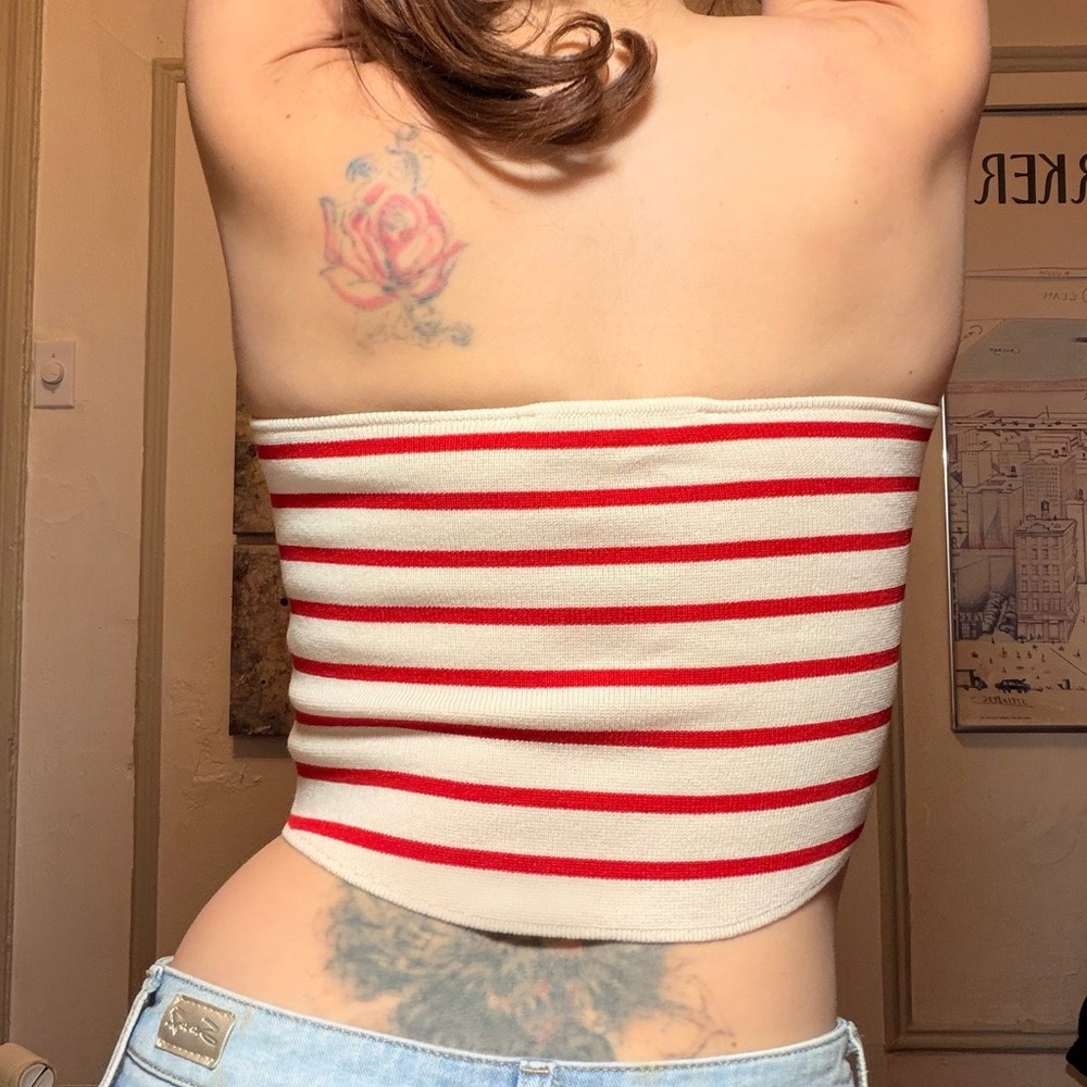 Zara Striped Knit Crop Top - Picture 5 of 6